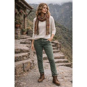 PERUVIAN CONNECTION Green Pants Trousers  Women's Size 2